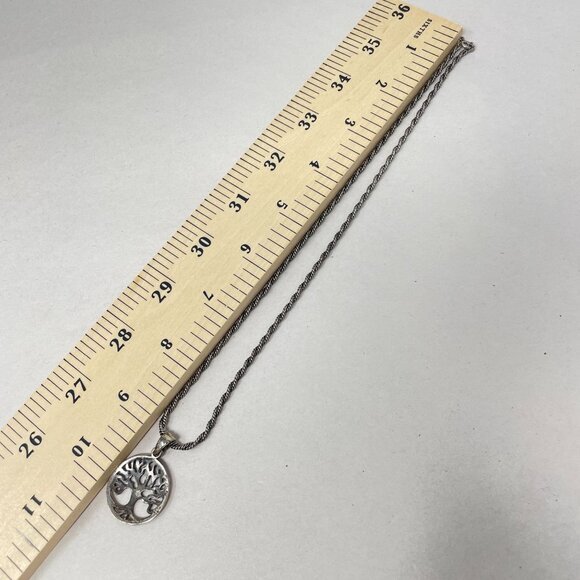 Tree of Life Sterling Silver Necklace Pendant Marked‎ 925 Nature Cottage Fairy - Picture 12 of 14